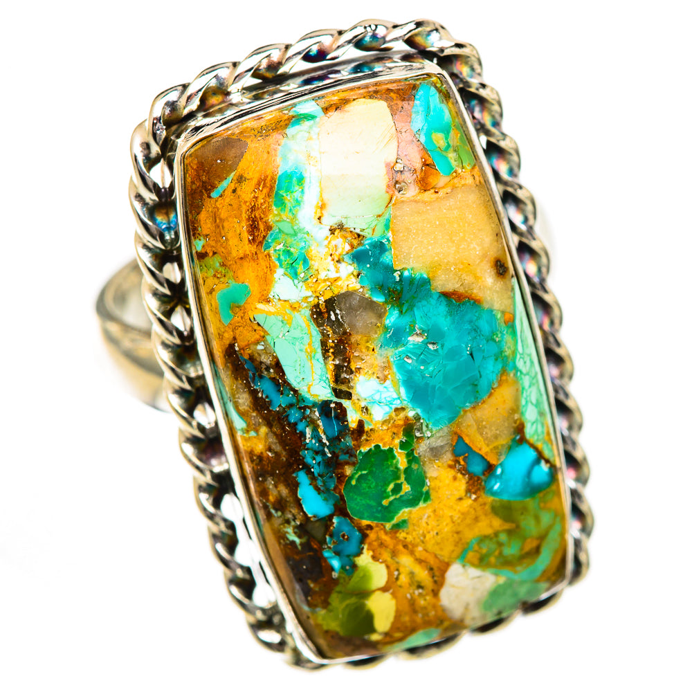 Blue Copper Composite Turquoise Rings handcrafted by Anasilvercos - RING125015 - Photo 2