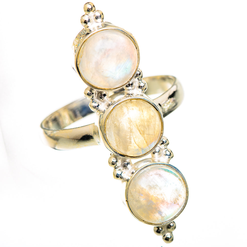 Rainbow Moonstone Rings handcrafted by Anasilvercos - RING125035 - Photo 2