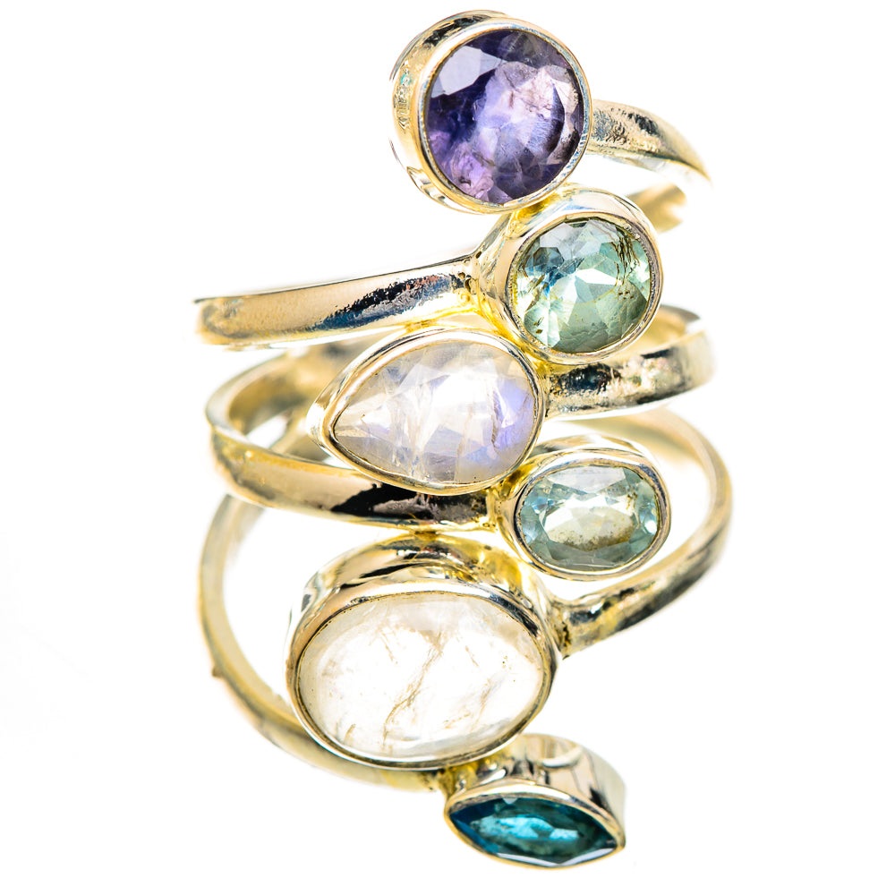 Rainbow Moonstone Rings handcrafted by Anasilvercos - RING125038 - Photo 2