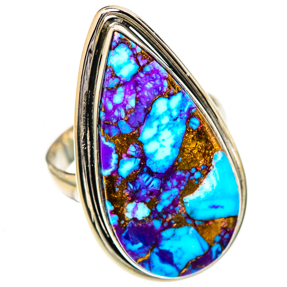 Purple Copper Composite Turquoise Rings handcrafted by Anasilvercos - RING125057 - Photo 2