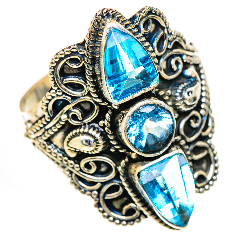 Swiss Blue Topaz Rings handcrafted by Anasilvercos - RING125125 - Photo 2