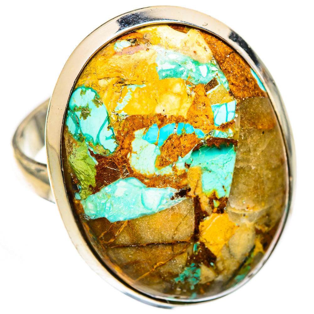 Blue Copper Composite Turquoise Rings handcrafted by Anasilvercos - RING125128 - Photo 2