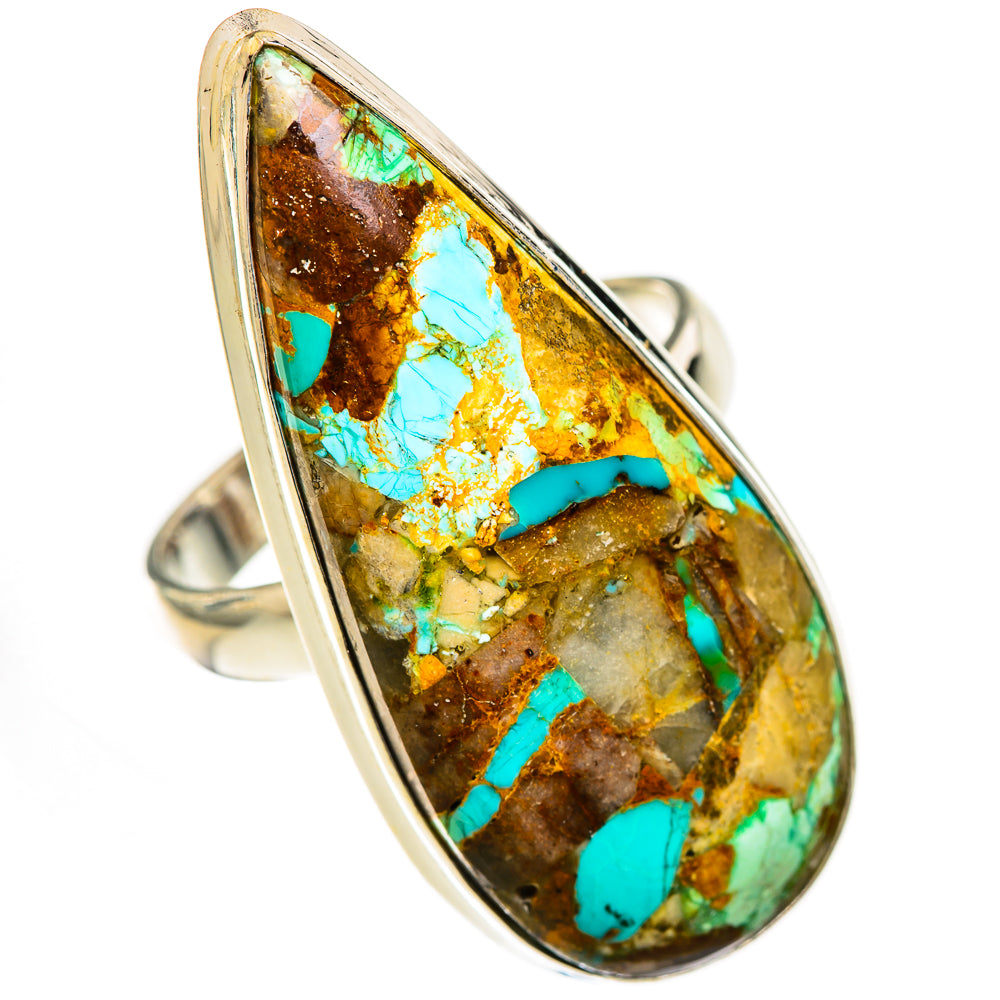 Blue Copper Composite Turquoise Rings handcrafted by Anasilvercos - RING125129 - Photo 2