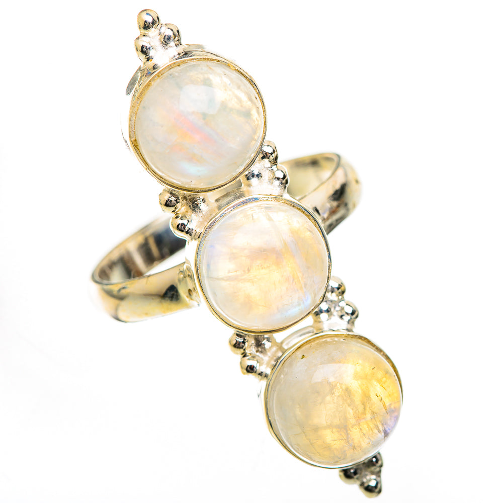 Rainbow Moonstone Rings handcrafted by Anasilvercos - RING125134 - Photo 2