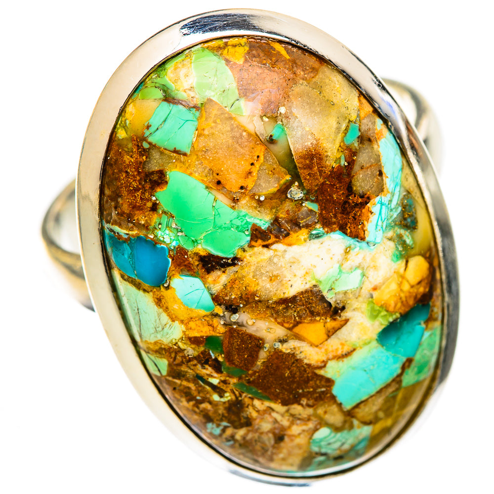 Blue Copper Composite Turquoise Rings handcrafted by Anasilvercos - RING125145 - Photo 2