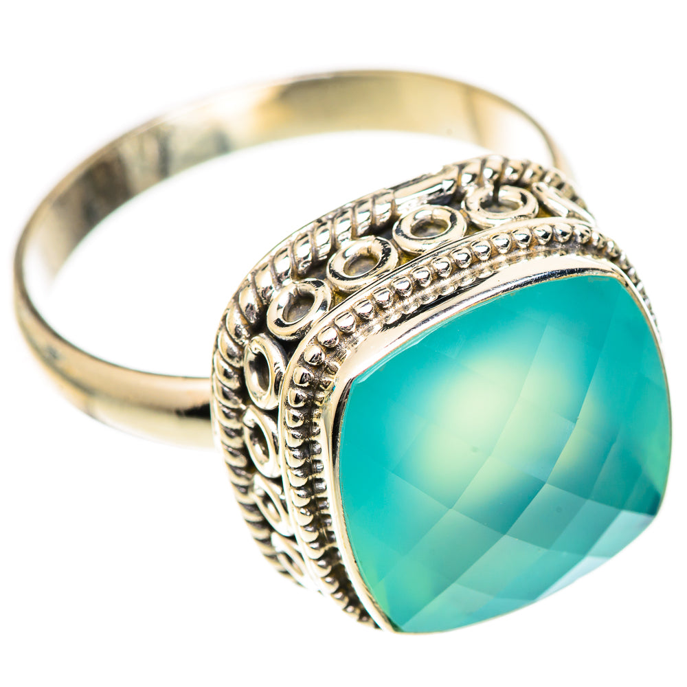 Aqua Chalcedony Rings handcrafted by Anasilvercos - RING125180 - Photo 2