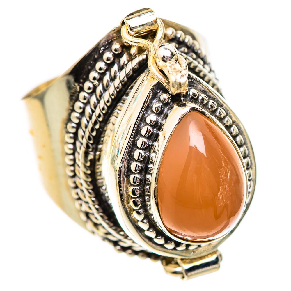 Peach Moonstone Rings handcrafted by Anasilvercos - RING125187 - Photo 2
