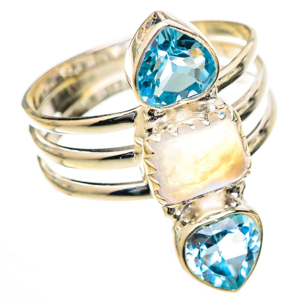 Rainbow Moonstone Rings handcrafted by Anasilvercos - RING125235 - Photo 2