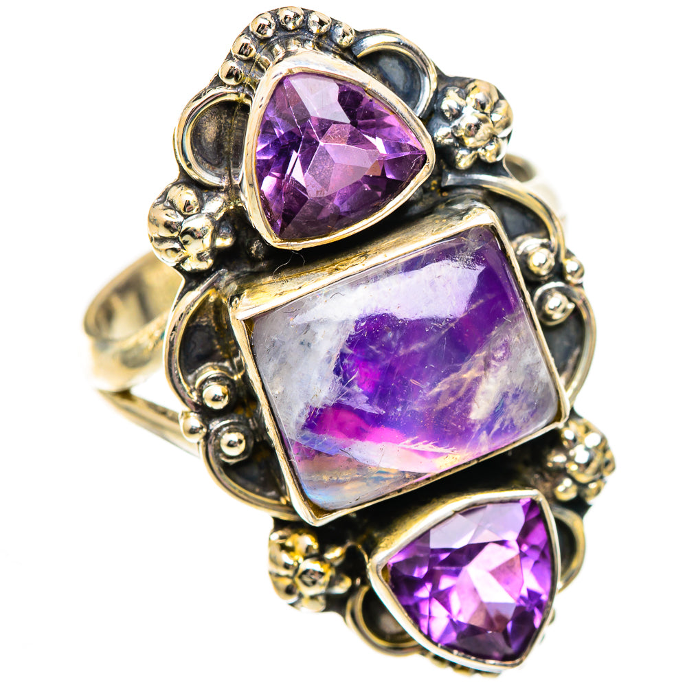 Rainbow Moonstone Rings handcrafted by Anasilvercos - RING125282 - Photo 2