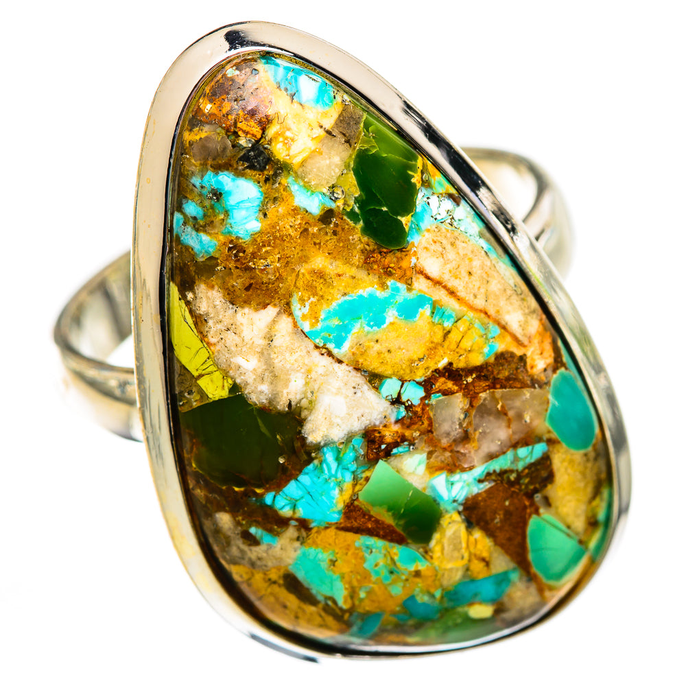 Blue Copper Composite Turquoise Rings handcrafted by Anasilvercos - RING125309 - Photo 2