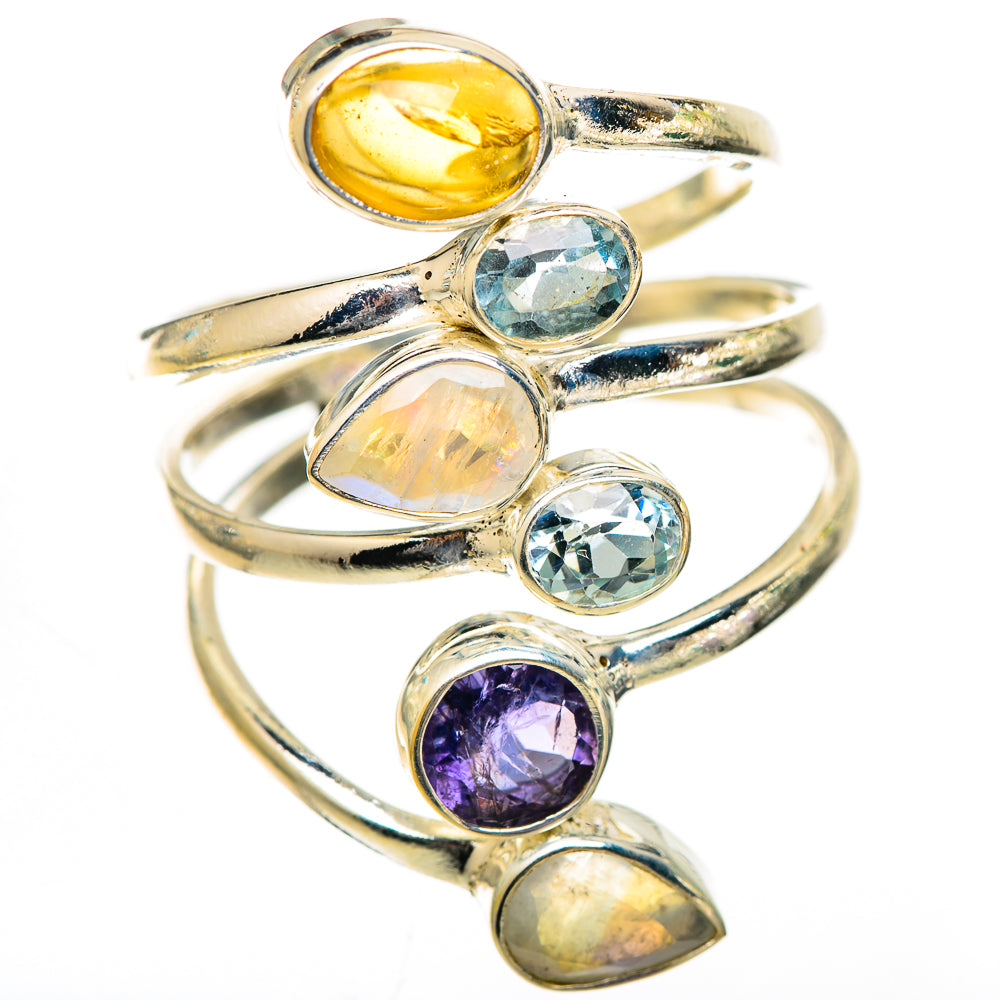 Rainbow Moonstone Rings handcrafted by Anasilvercos - RING125329 - Photo 2