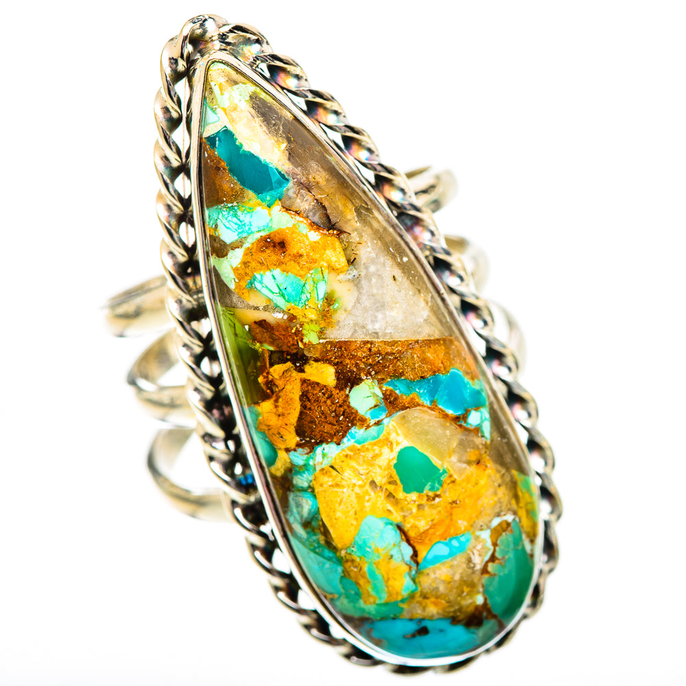 Blue Copper Composite Turquoise Rings handcrafted by Anasilvercos - RING125369 - Photo 2