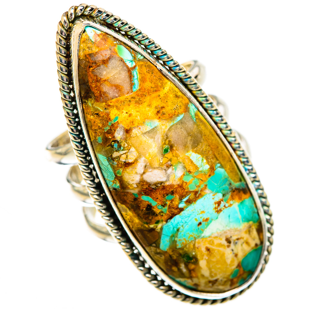 Blue Copper Composite Turquoise Rings handcrafted by Anasilvercos - RING125392 - Photo 2