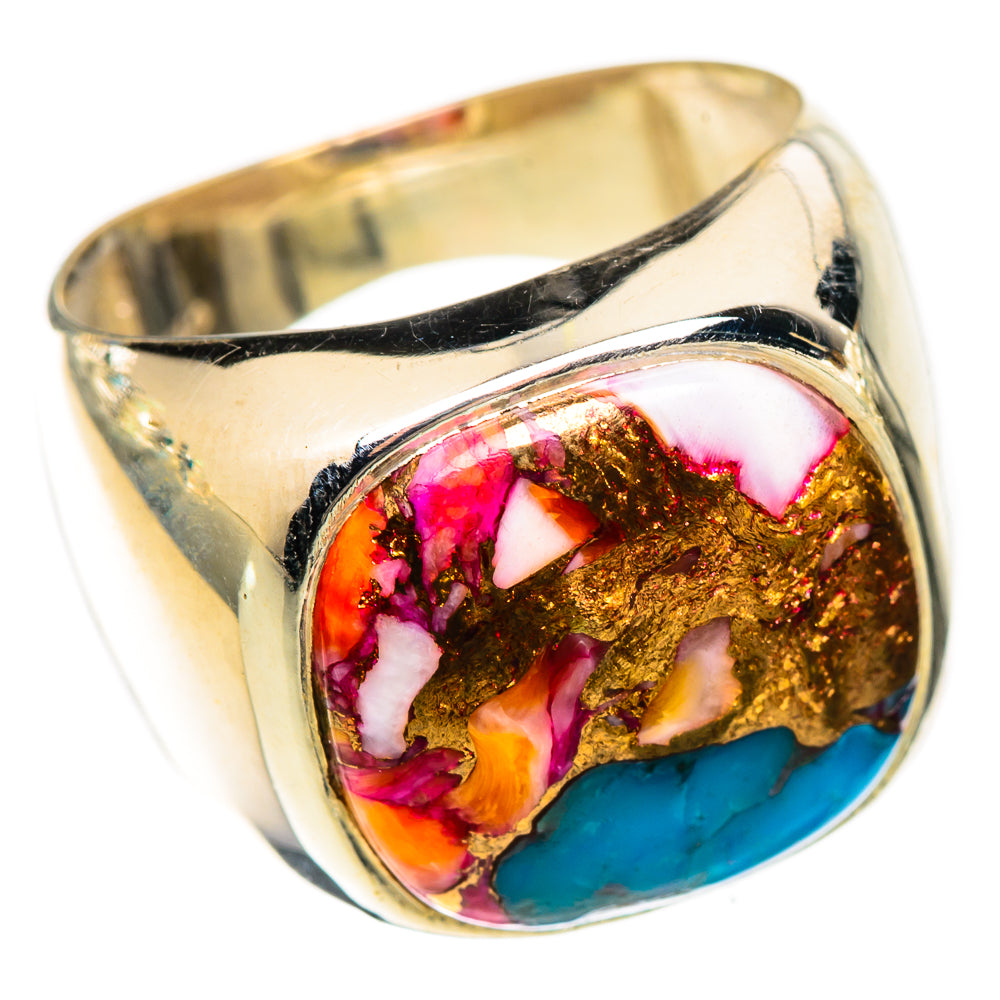 Kingman Pink Dahlia Turquoise Rings handcrafted by Anasilvercos - RING125426 - Photo 2