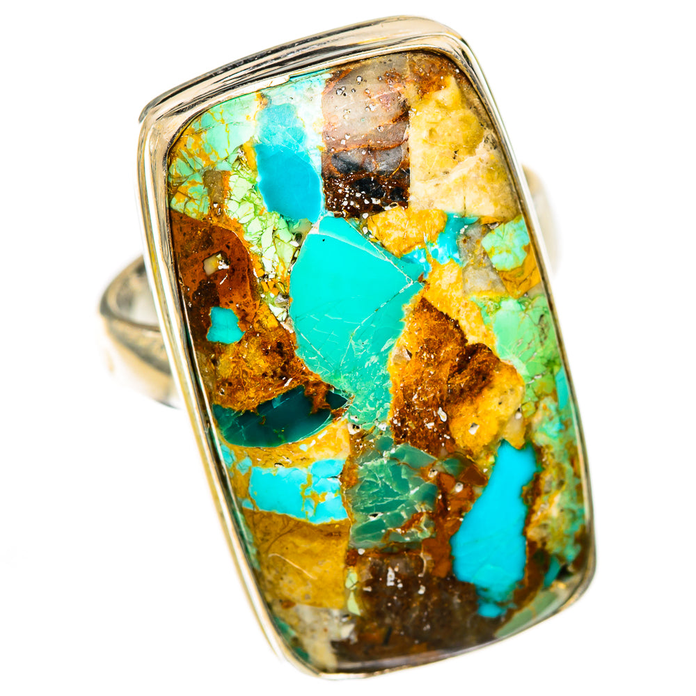 Blue Copper Composite Turquoise Rings handcrafted by Anasilvercos - RING125469 - Photo 2