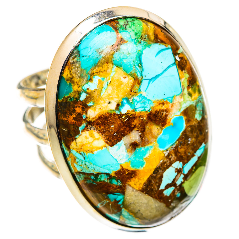 Blue Copper Composite Turquoise Rings handcrafted by Anasilvercos - RING125472 - Photo 2