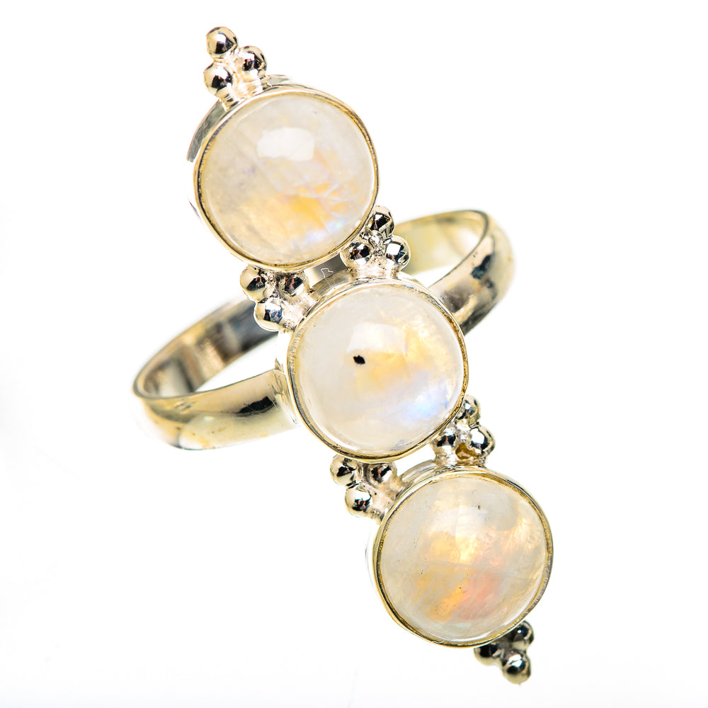 Rainbow Moonstone Rings handcrafted by Anasilvercos - RING125508 - Photo 2