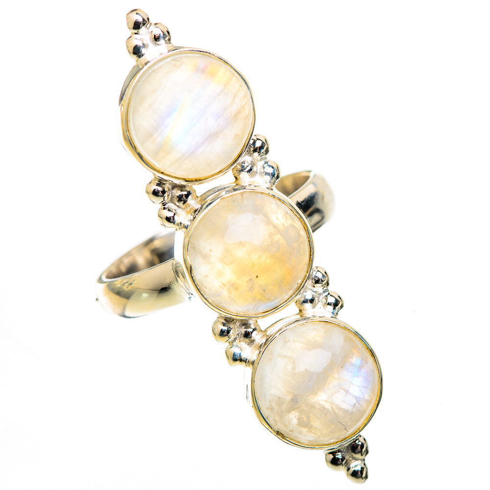 Rainbow Moonstone Rings handcrafted by Anasilvercos - RING125517 - Photo 2