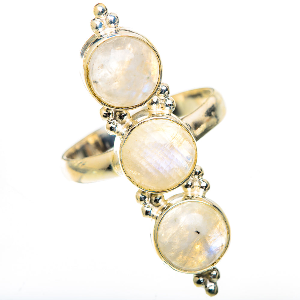 Rainbow Moonstone Rings handcrafted by Anasilvercos - RING125518 - Photo 2