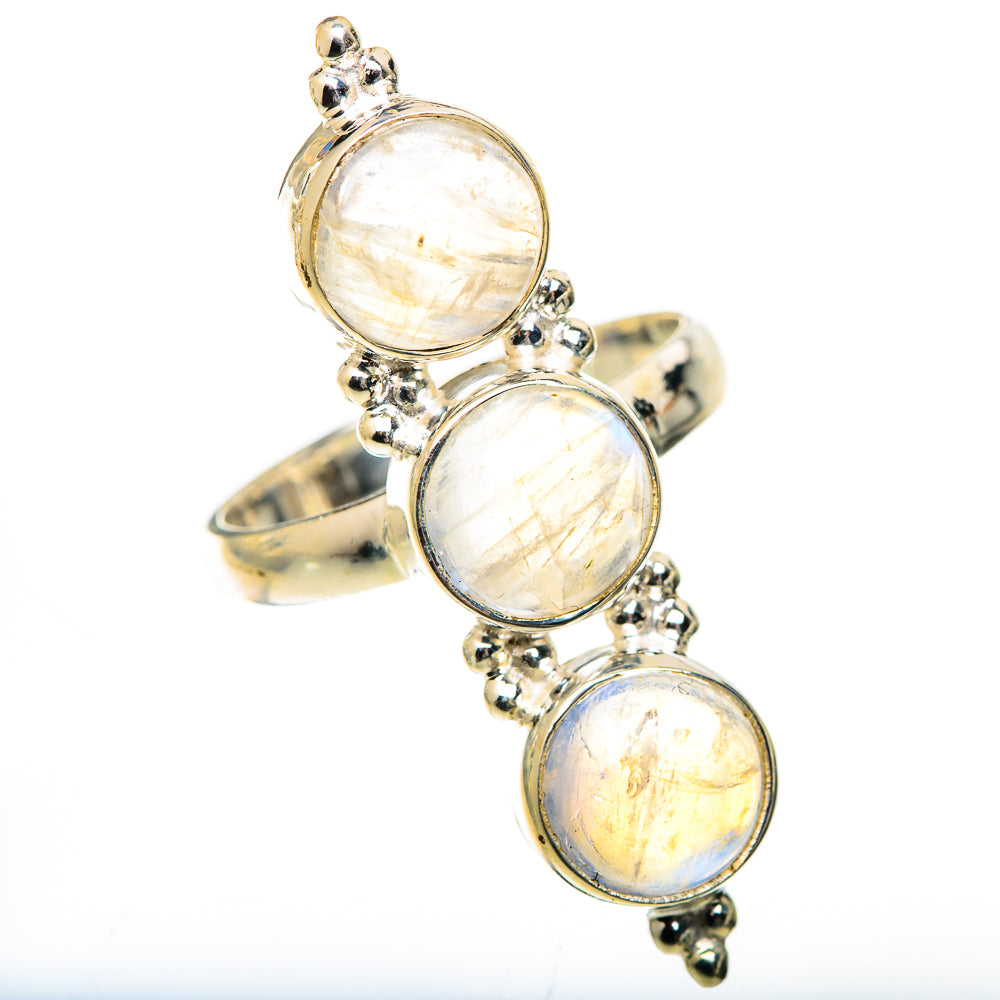 Rainbow Moonstone Rings handcrafted by Anasilvercos - RING125523 - Photo 2