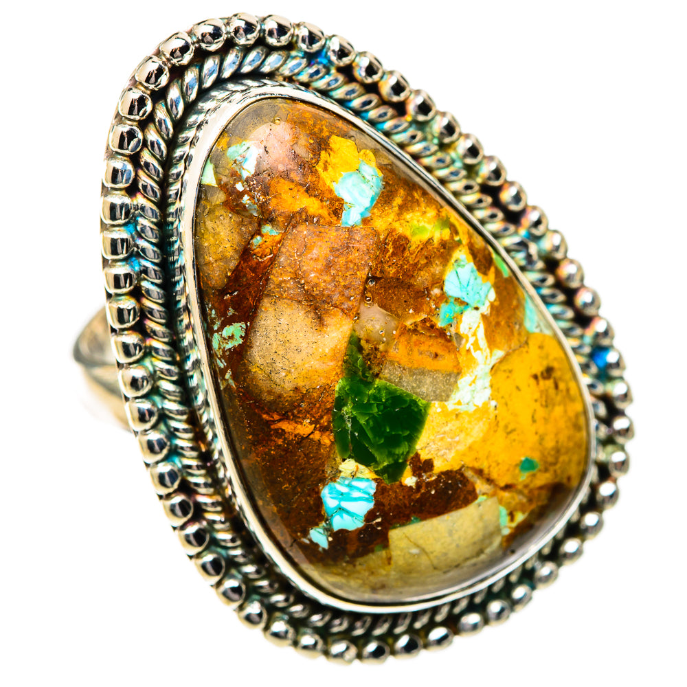 Blue Copper Composite Turquoise Rings handcrafted by Anasilvercos - RING125524 - Photo 2