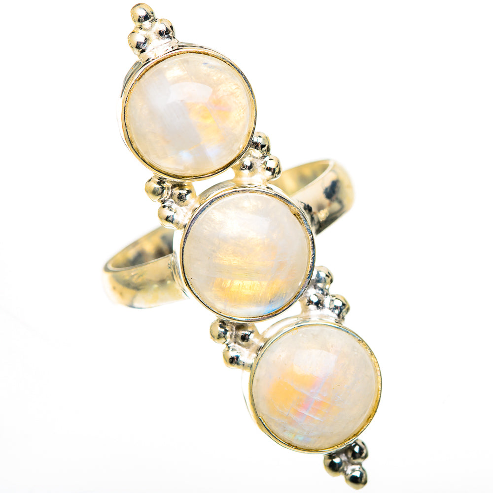 Rainbow Moonstone Rings handcrafted by Anasilvercos - RING125530 - Photo 2