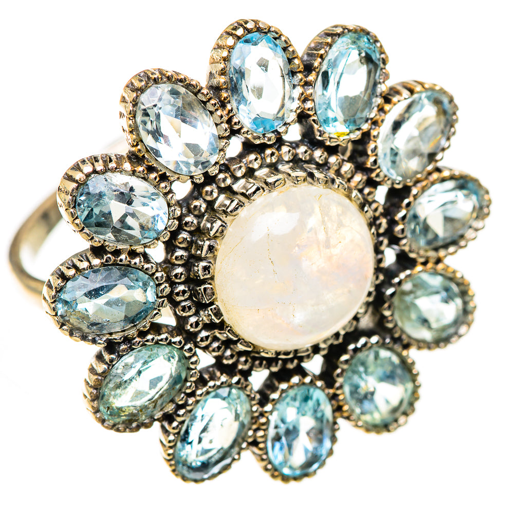 Rainbow Moonstone Rings handcrafted by Anasilvercos - RING125535 - Photo 2