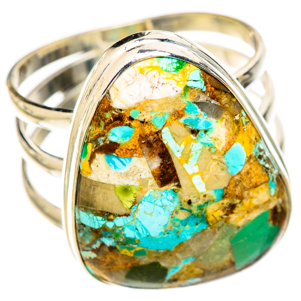 Blue Copper Composite Turquoise Rings handcrafted by Anasilvercos - RING125548 - Photo 2