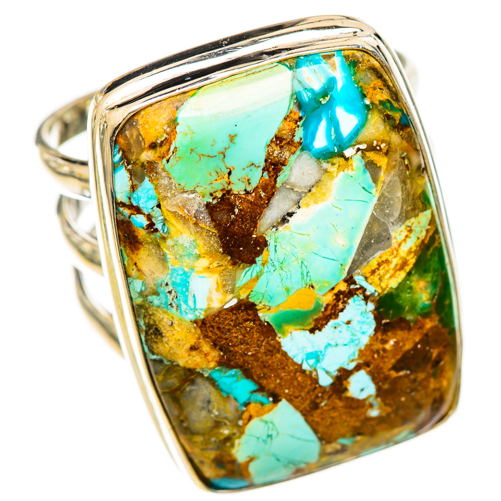 Blue Copper Composite Turquoise Rings handcrafted by Anasilvercos - RING125561 - Photo 2