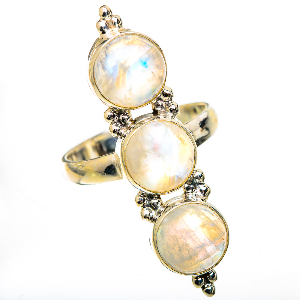 Rainbow Moonstone Rings handcrafted by Anasilvercos - RING125586 - Photo 2