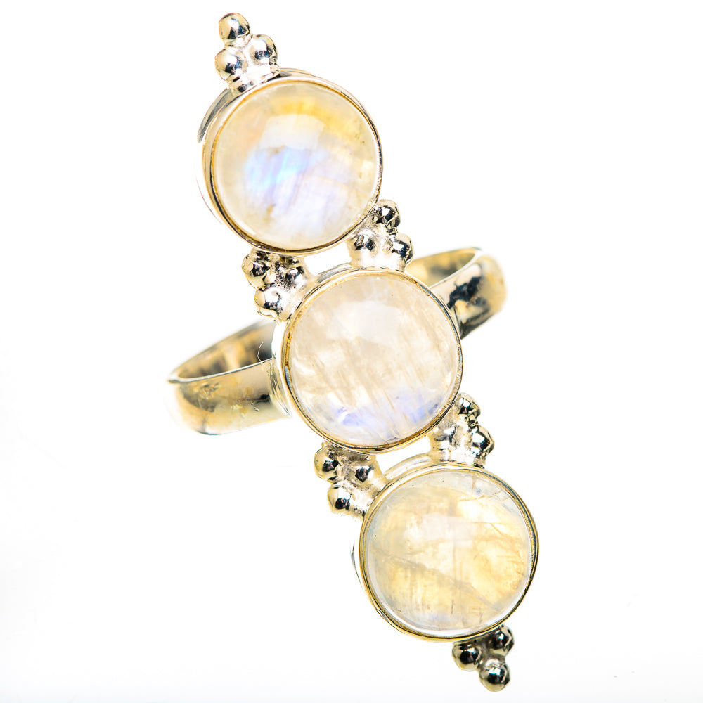 Rainbow Moonstone Rings handcrafted by Anasilvercos - RING125587 - Photo 2