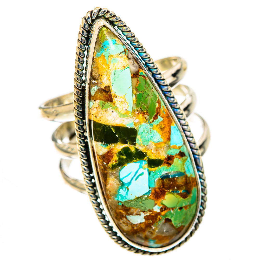 Blue Copper Composite Turquoise Rings handcrafted by Anasilvercos - RING125588 - Photo 2