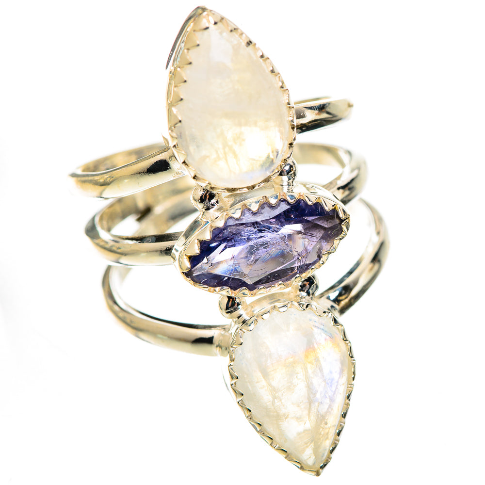 Rainbow Moonstone Rings handcrafted by Anasilvercos - RING125604 - Photo 2