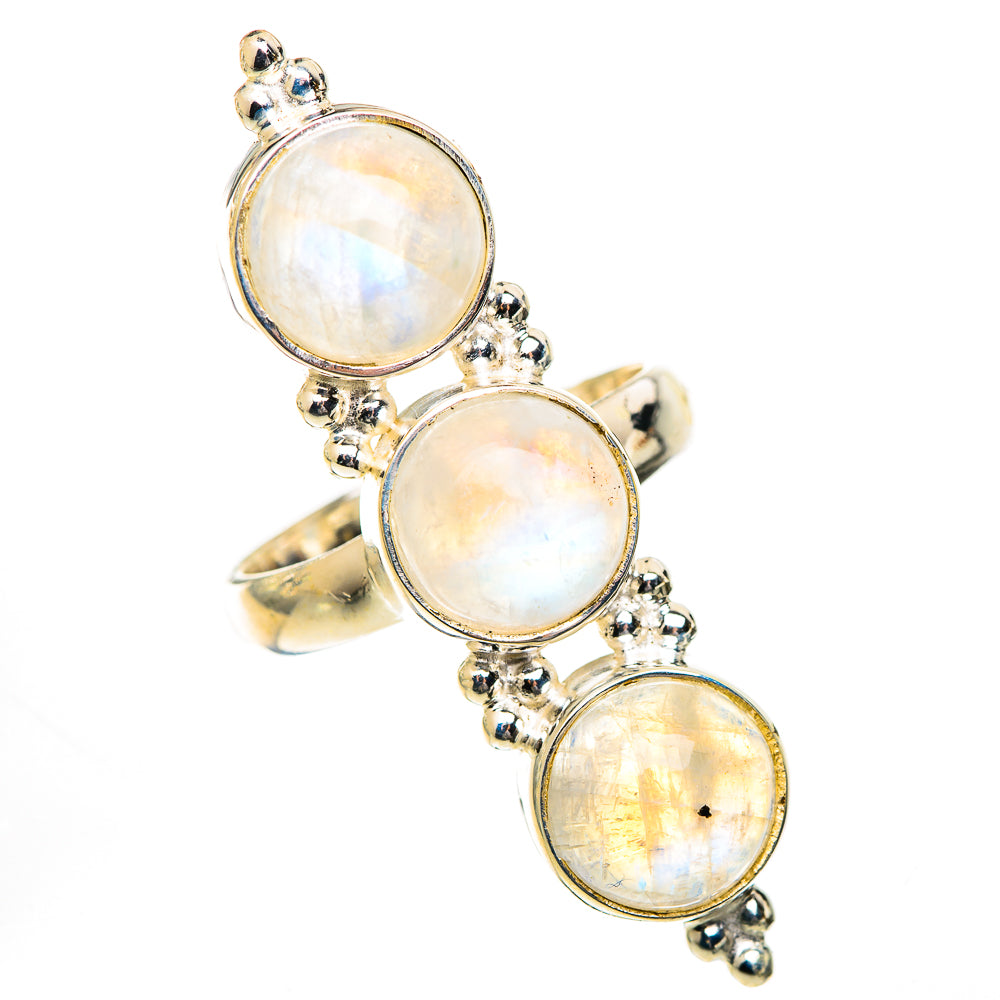 Rainbow Moonstone Rings handcrafted by Anasilvercos - RING125605 - Photo 2