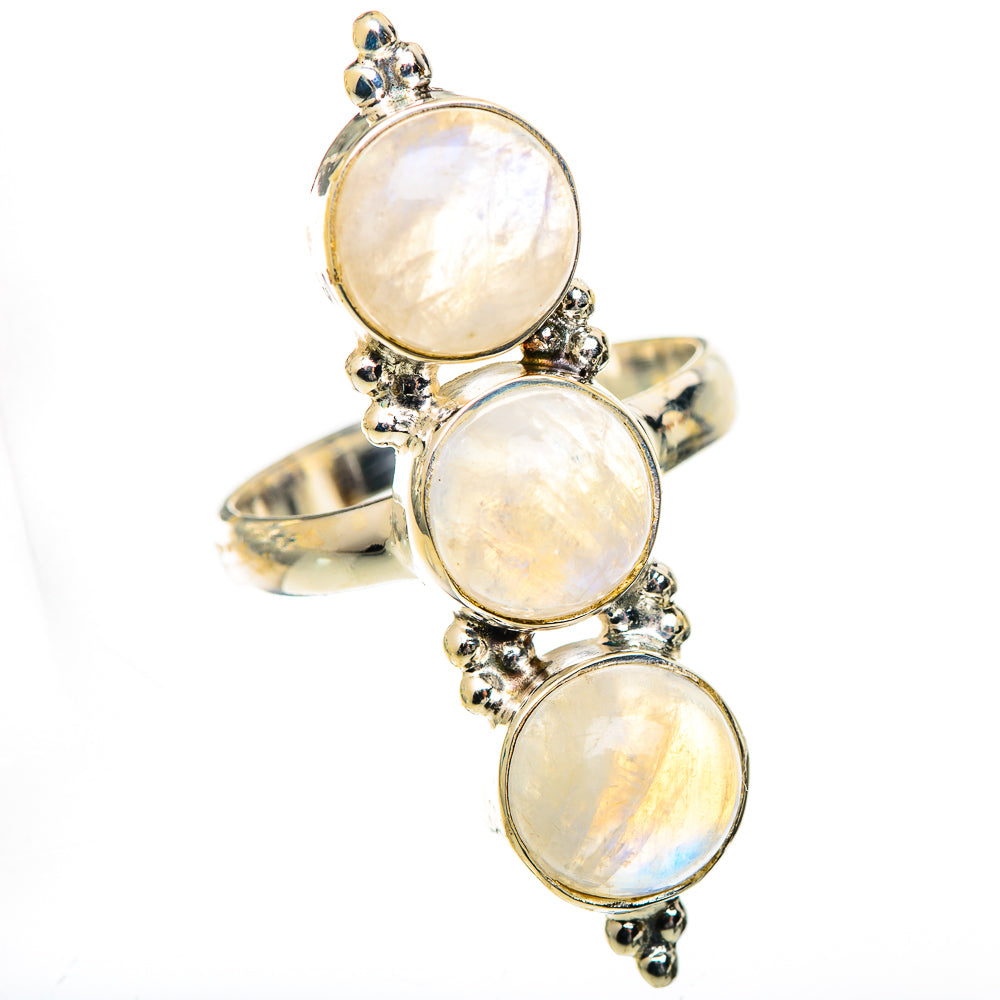 Rainbow Moonstone Rings handcrafted by Anasilvercos - RING125606 - Photo 2