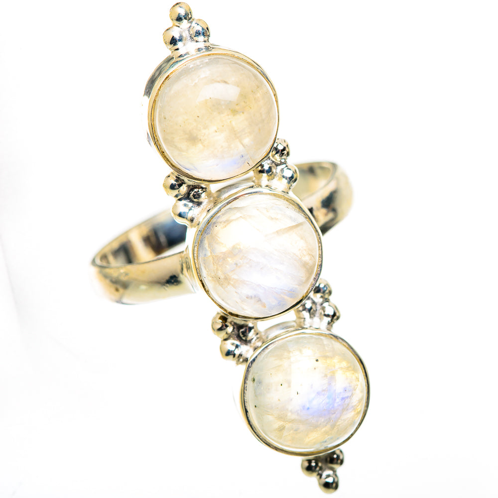Rainbow Moonstone Rings handcrafted by Anasilvercos - RING125621 - Photo 2