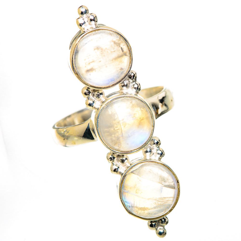 Rainbow Moonstone Rings handcrafted by Anasilvercos - RING125628 - Photo 2
