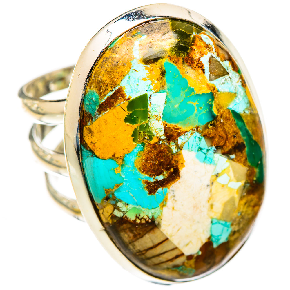 Blue Copper Composite Turquoise Rings handcrafted by Anasilvercos - RING125635 - Photo 2