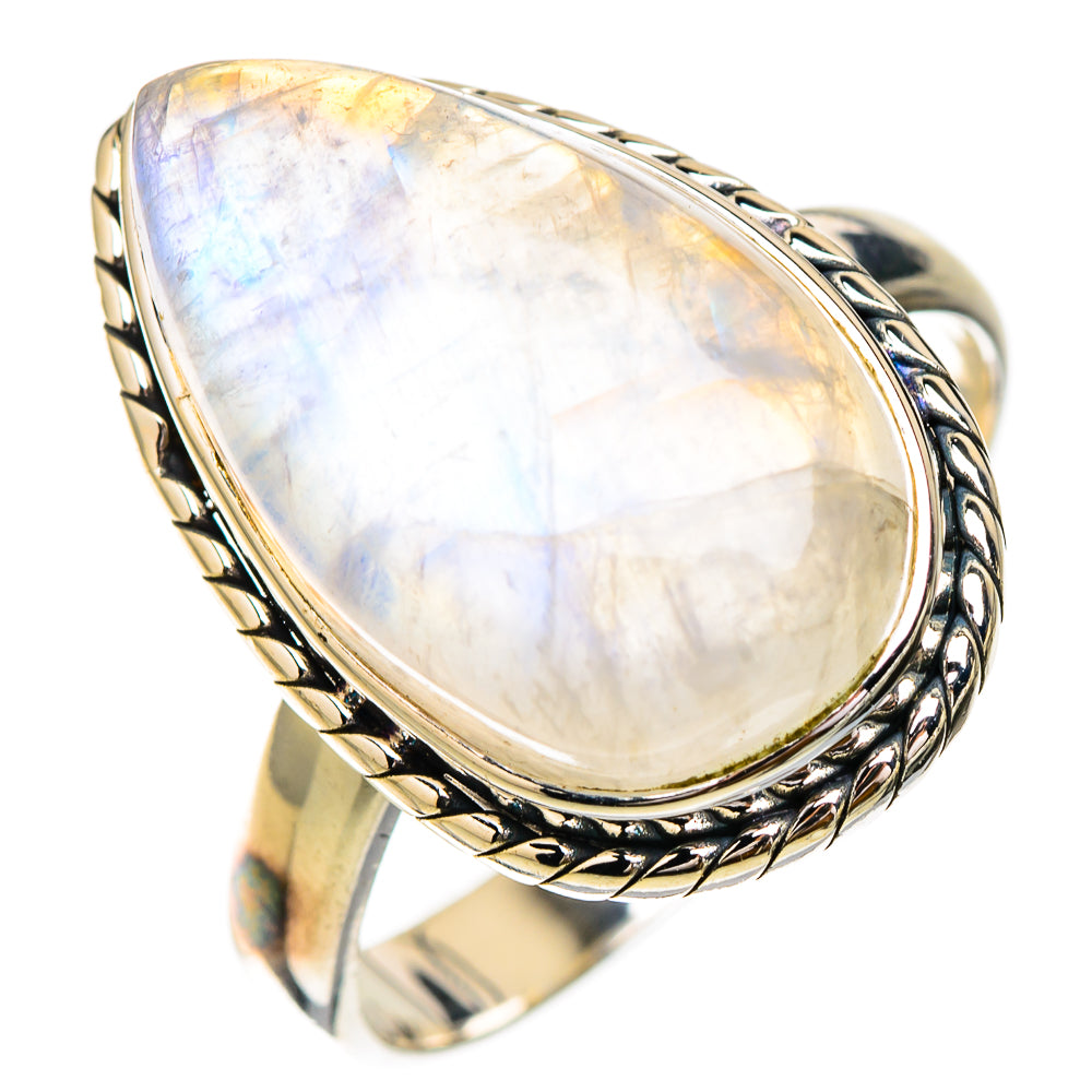 Rainbow Moonstone Rings handcrafted by Anasilvercos - RING125781 - Photo 2