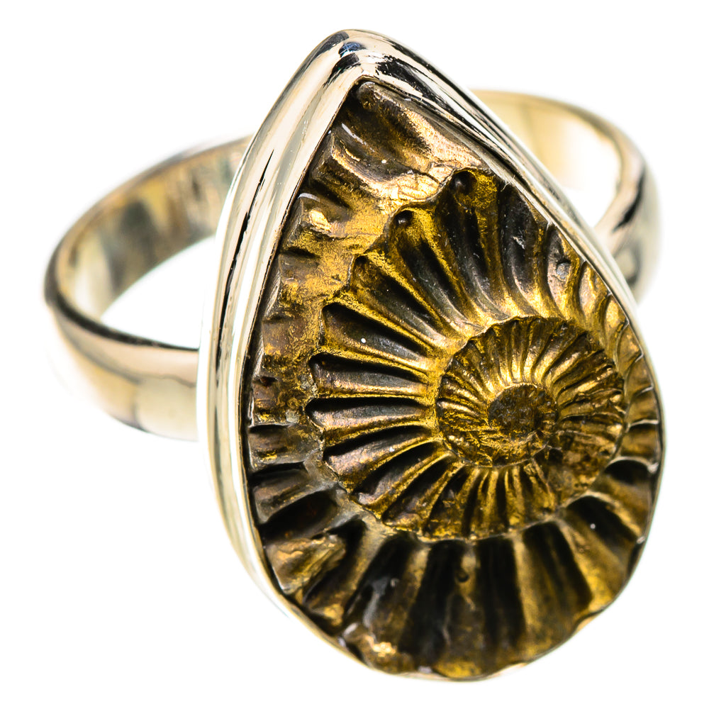 Pyrite Sea Shell Rings handcrafted by Anasilvercos - RING125806 - Photo 2