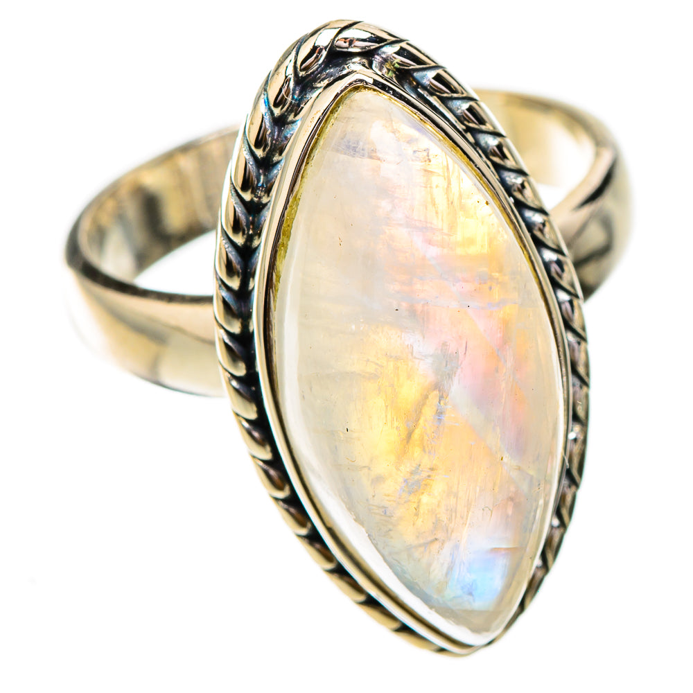 Rainbow Moonstone Rings handcrafted by Anasilvercos - RING125809 - Photo 2