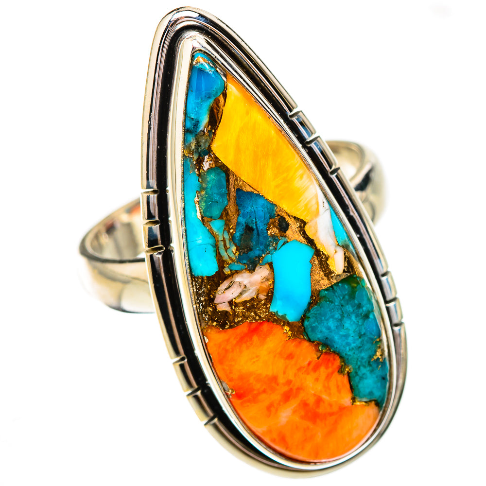 Spiny Oyster Turquoise Rings handcrafted by Anasilvercos - RING125871 - Photo 2