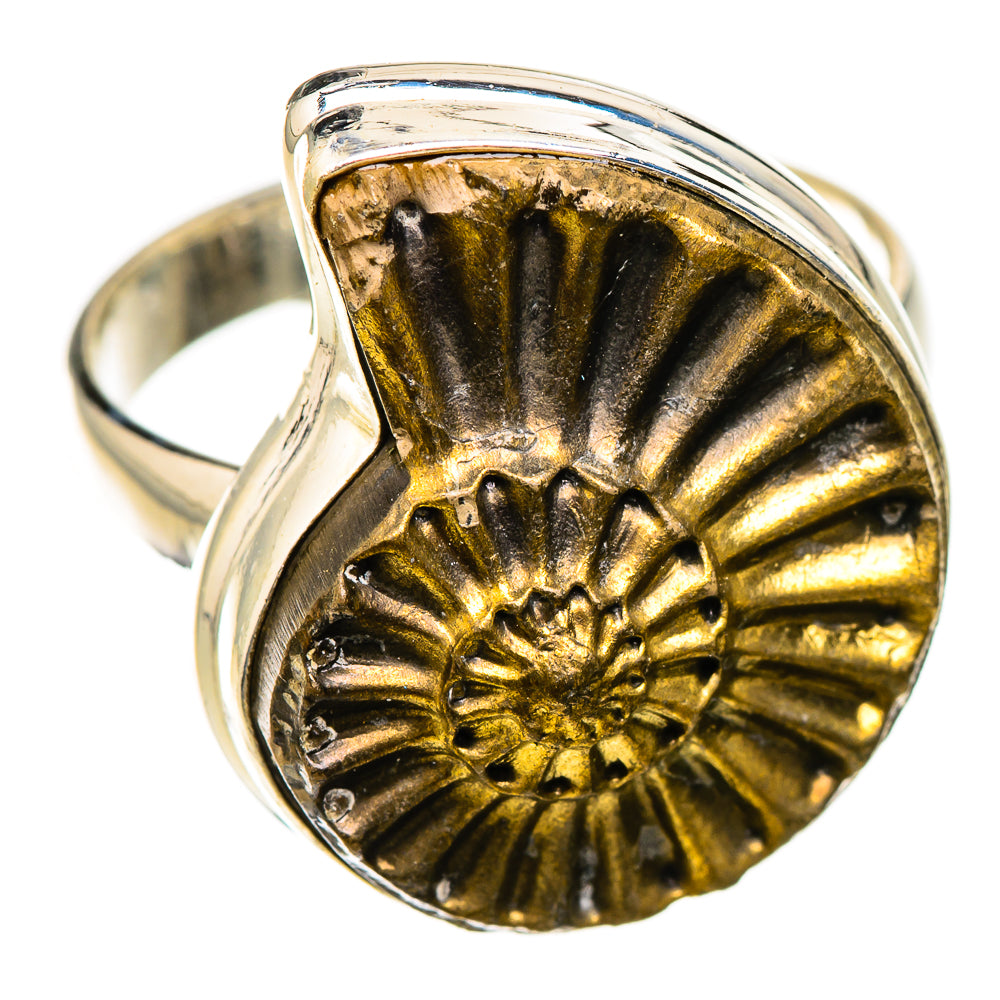 Pyrite Sea Shell Rings handcrafted by Anasilvercos - RING125886 - Photo 2