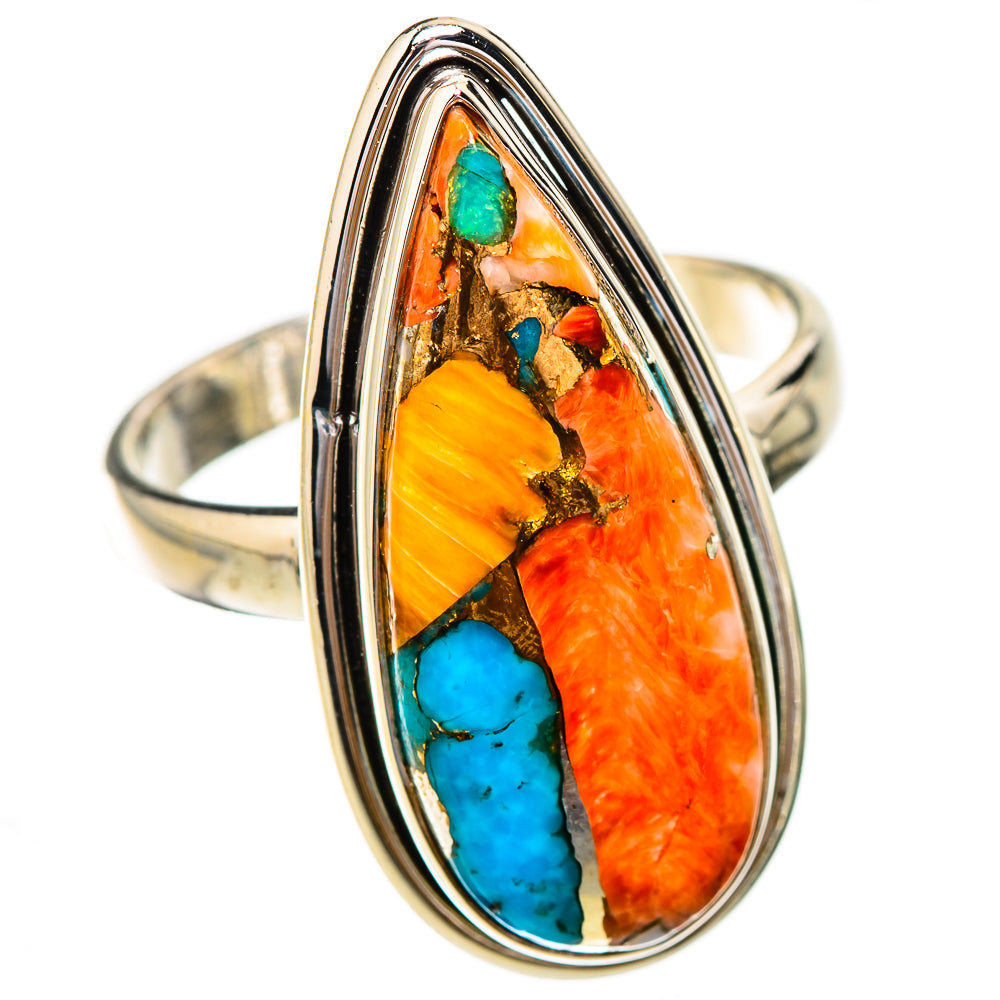Spiny Oyster Turquoise Rings handcrafted by Anasilvercos - RING125890 - Photo 2