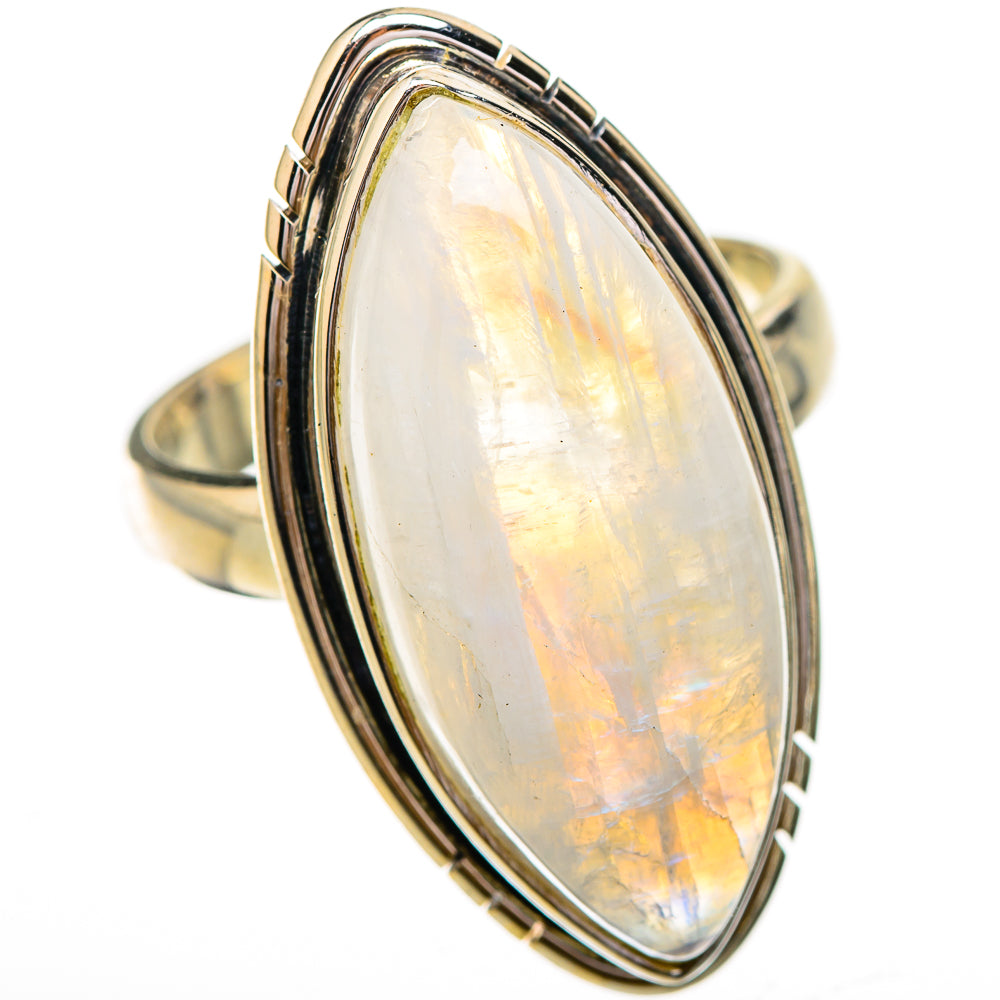 Rainbow Moonstone Rings handcrafted by Anasilvercos - RING125901 - Photo 2