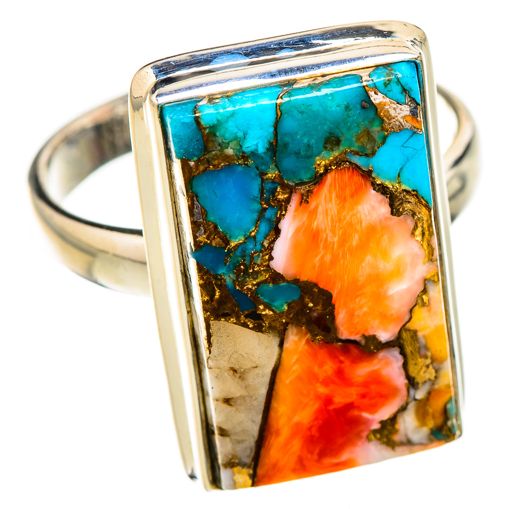 Spiny Oyster Turquoise Rings handcrafted by Anasilvercos - RING125908 - Photo 2