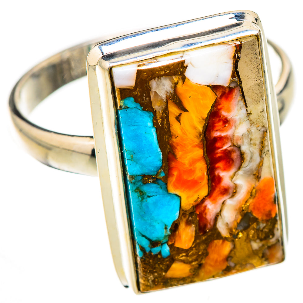 Spiny Oyster Turquoise Rings handcrafted by Anasilvercos - RING125937 - Photo 2