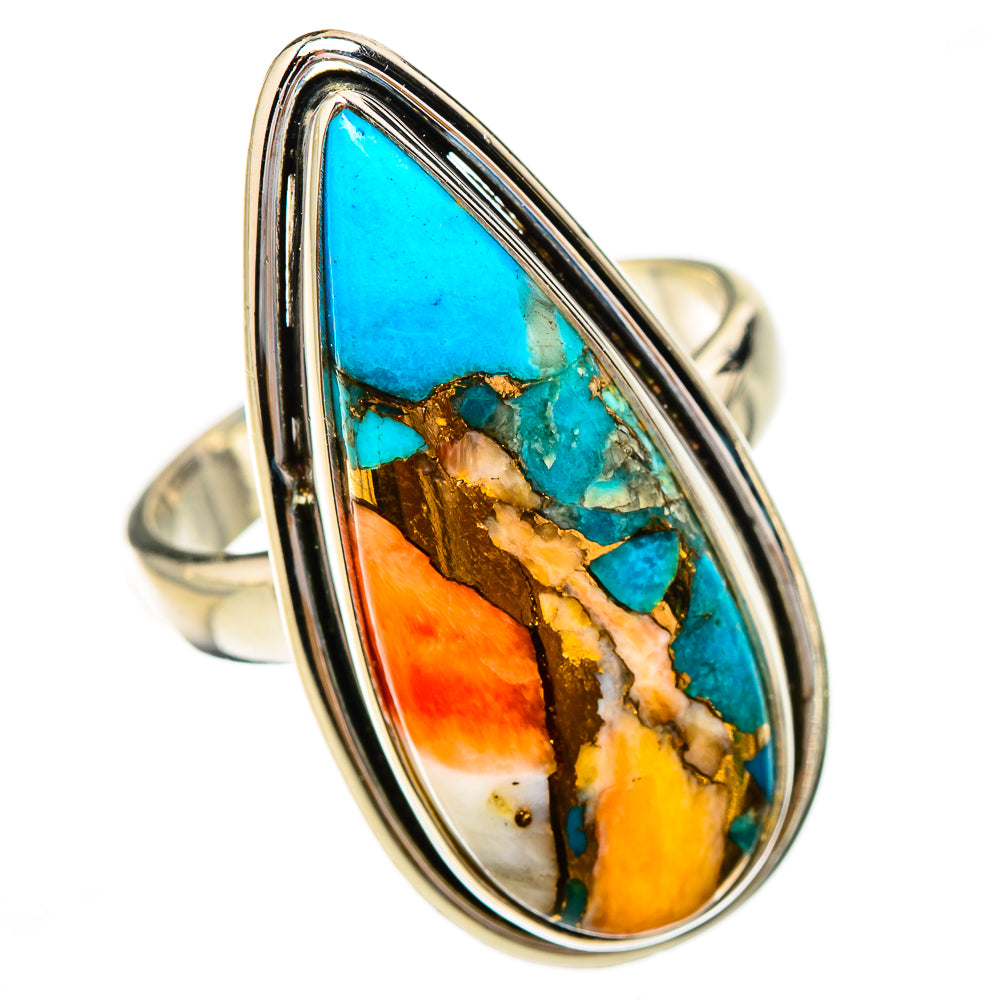 Spiny Oyster Turquoise Rings handcrafted by Anasilvercos - RING125992 - Photo 2