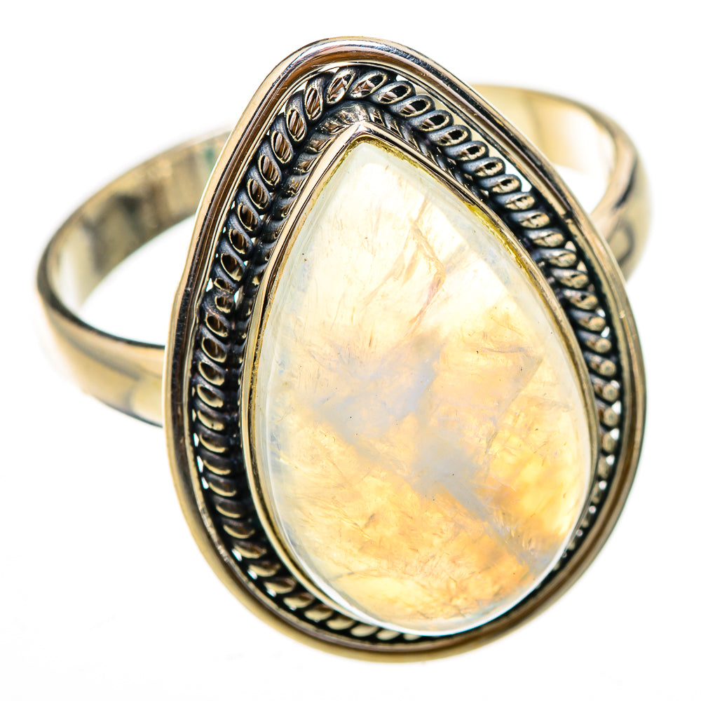 Rainbow Moonstone Rings handcrafted by Anasilvercos - RING126014 - Photo 2