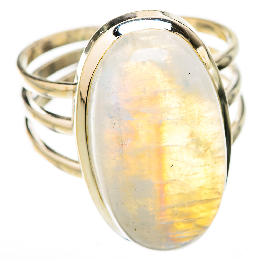Rainbow Moonstone Rings handcrafted by Anasilvercos - RING126015 - Photo 2
